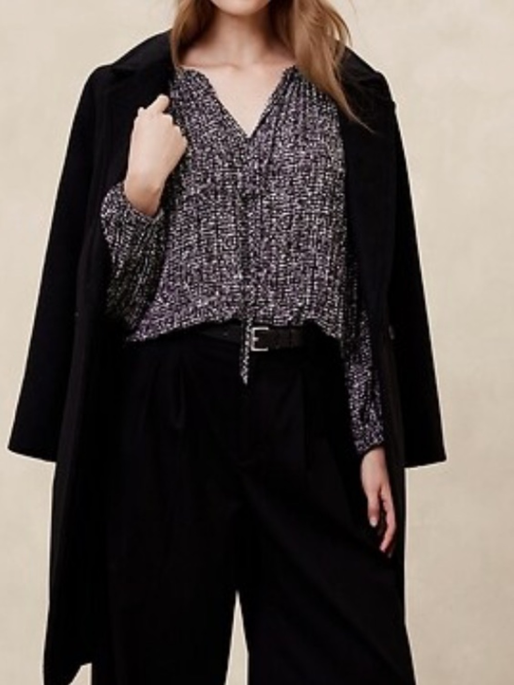 Banana Republic Factory Patterned V-Neck Blouse